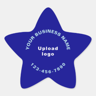 Business Phone Number on Blue Star Shape Sticker