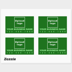Business Phone Number on Green Rectangle Sticker