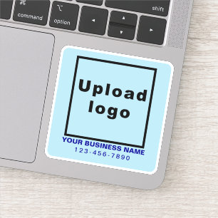 Business Phone Number on Light Blue Square Vinyl