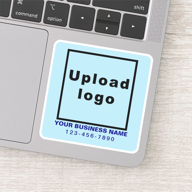 Business Phone Number on Light Blue Square Vinyl (Detail)