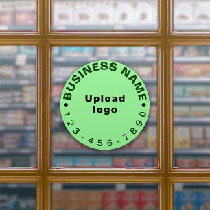 Business Phone Number on Light Green Large Round