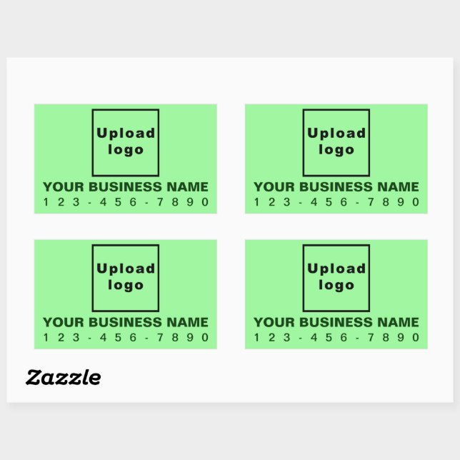 Business Phone Number on Light Green Sticker (Sheet)