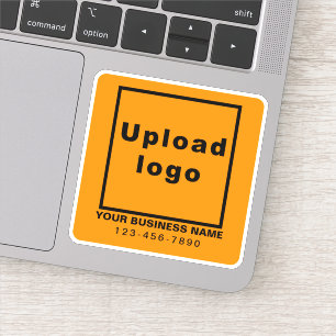 Business Phone Number on Orange Square Vinyl