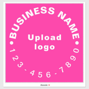 Business Phone Number on Pink Large Square Vinyl
