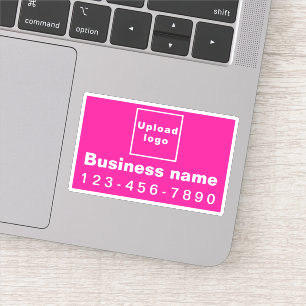 Business Phone Number on Pink Rectangle Vinyl