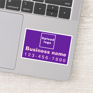 Business Phone Number on Purple Rectangle Vinyl
