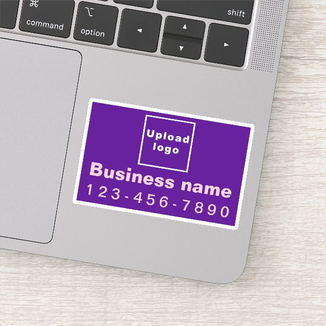 Business Phone Number on Purple Rectangle Vinyl (Detail)