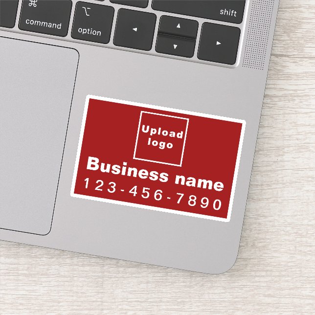 Business Phone Number on Red Rectangle Vinyl (Detail)