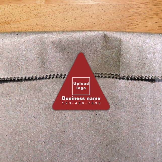 Business Phone Number on Red Triangle Sticker (Red triangle sticker with your business name, logo and phone number.)