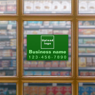 Business Phone On Green Rectangle Large Vinyl