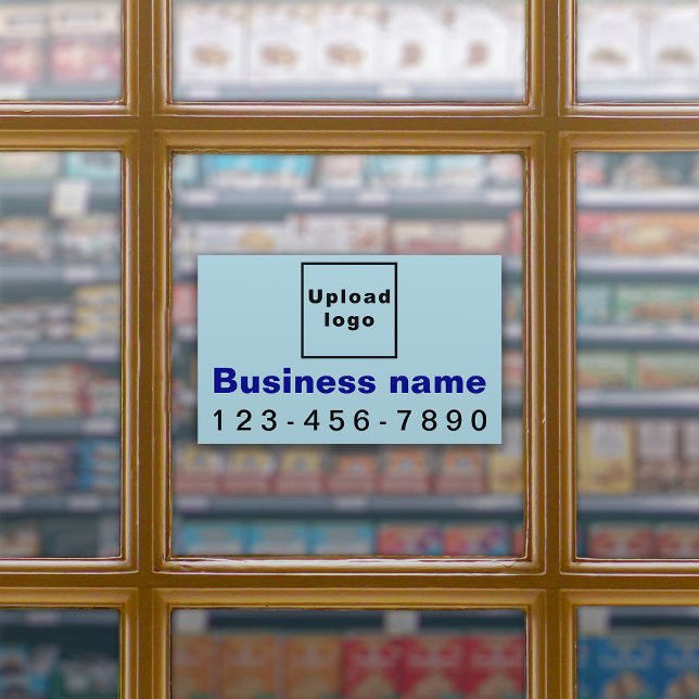 Business Phone on Light Blue Large Rectangle Vinyl (Creator Uploaded)