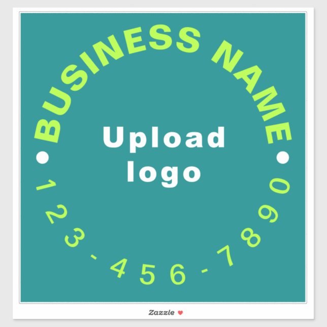 Business Phone on Teal Green Large Square Vinyl (Sheet)