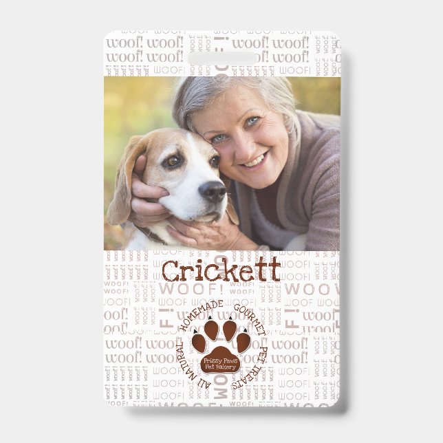 Business Photo and Name with Brown Paw Badge (Front)