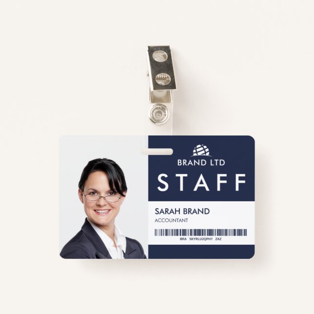 Business Photo ID Staff Badge (Front with Clip)