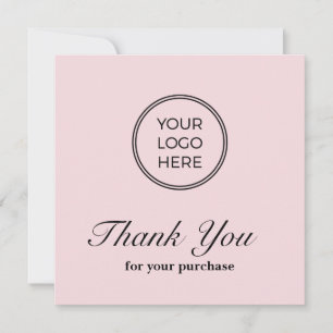 Business Pink Logo Thank You Card
