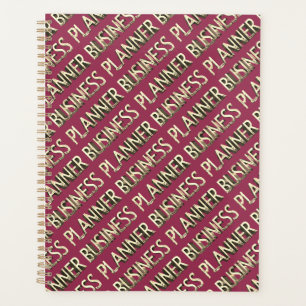 Business Planner Pink Red Gold Typographie Motif