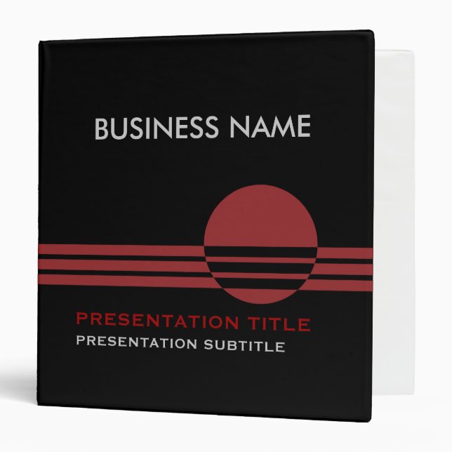 Business Presentation Binders black red (Front/Inside)
