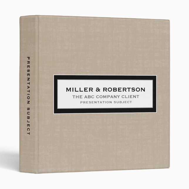 Business Presentation Portfolio Book Linen Binder (Front/Spine)