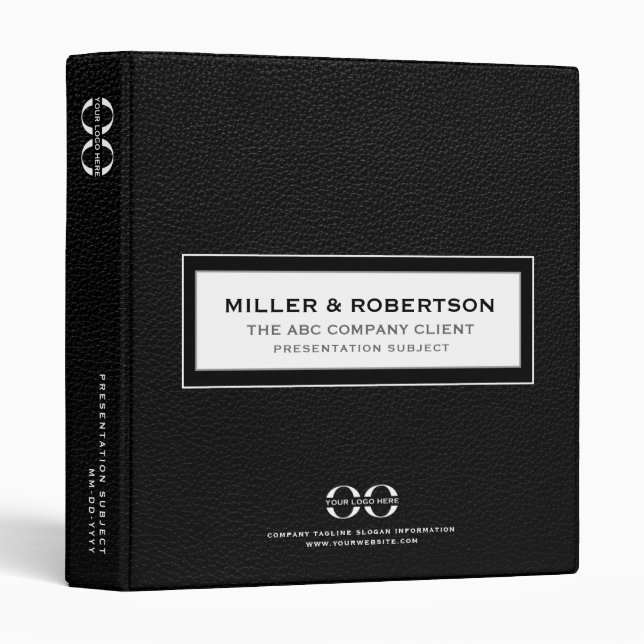 Business Presentation Portfolio Company Logo Brand Binder (Front/Spine)