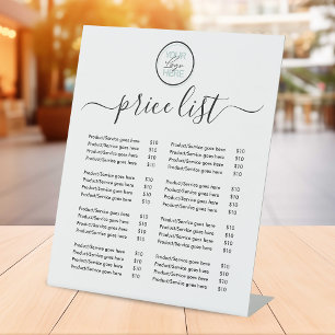 Business Price List Logo Pedestal Sign