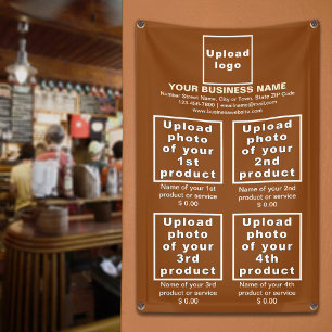 Business Products on Brown Portrait Banner