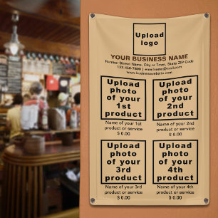 Business Products on Light Brown Portrait Banner