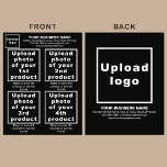 Business Products or Services on Black Flyer<br><div class="desc">Flyer that you can customize to put your business brand, products or services and other information of your business. You can put up to 4 products or services. Customize it and give it to your customers or clients to advertise your brand name and to promote your products or services. Customizable...</div>