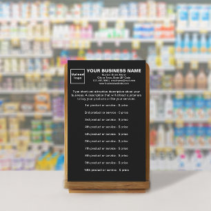 Business Products or Services on Black Stationery