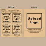 Business Products or Services on Light Brown Flyer<br><div class="desc">Flyer that you can customize to put your business brand, products or services and other information of your business. You can put up to 4 products or services. Customize it and give it to your customers or clients to advertise your brand name and to promote your products or services. Customizable...</div>