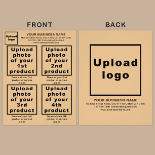Business Products or Services on Light Brown Flyer