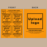 Business Products or Services on Orange Colour Flyer<br><div class="desc">Flyer that you can customize to put your business brand, products or services and other information of your business. You can put up to 4 products or services. Customize it and give it to your customers or clients to advertise your brand name and to promote your products or services. Customizable...</div>