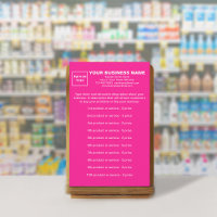 Business Products or Services on Pink Stationery