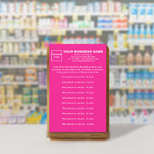Business Products or Services on Pink Stationery