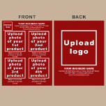 Business Products or Services on Red Flyer<br><div class="desc">Flyer that you can customize to put your business brand, products or services and other information of your business. You can put up to 4 products or services. Customize it and give it to your customers or clients to advertise your brand name and to promote your products or services. Customizable...</div>