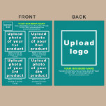 Business Products or Services on Teal Green Flyer<br><div class="desc">Flyer that you can customize to put your business brand, products or services and other information of your business. You can put up to 4 products or services. Customize it and give it to your customers or clients to advertise your brand name and to promote your products or services. Customizable...</div>