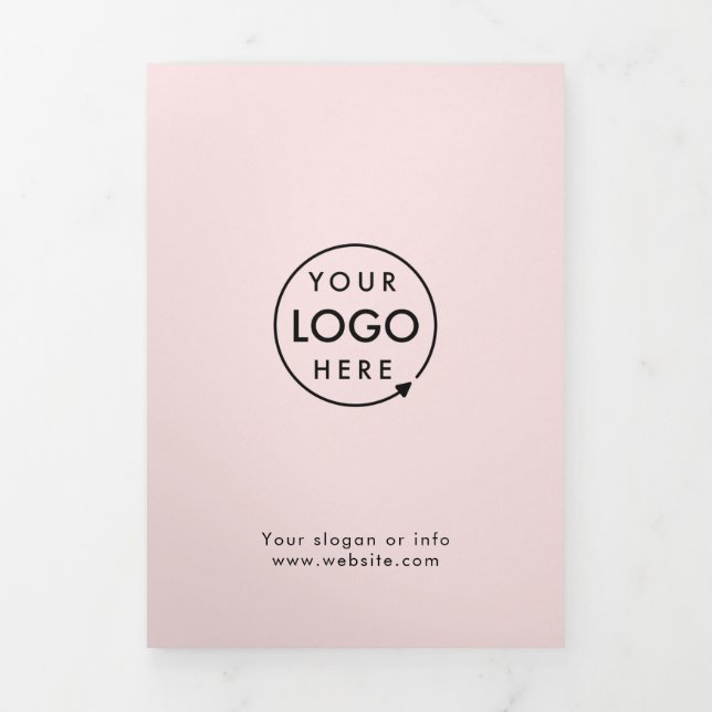 Business Professional Blush Pink Trifold Brochure (Cover)