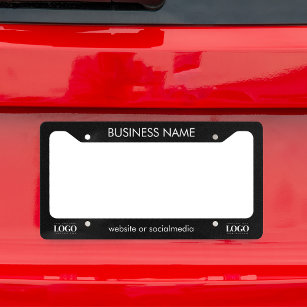 Business Professional Company Custom Logo & Text L License Plate Frame