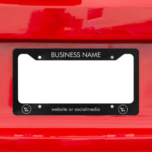 Business Professional Company Custom Logo Text  License Plate Frame