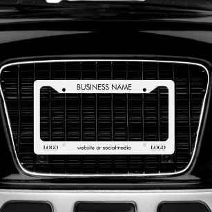 Business Professional Company Custom Logo & Text License Plate Frame