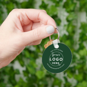 Business Professional Logo Minimalist Green Keychain