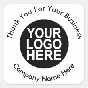 Business Professional Logo Thank you Square Sticker