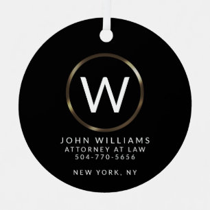 Business Professional Minimalist Monogram Ornament