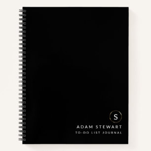 Business Professional Modern Minimalist Monogram Notebook