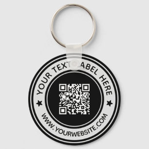 Business Professional Scan Me QR Code Modern Black Keychain