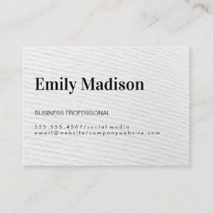 Business Professional / White Simple Texture Print Business Card