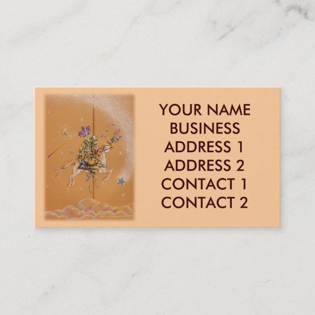 Business Profile Card, Carousel Jester Business Card (Front)