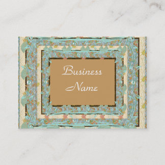 Business Profile Card Vintage Blue Tan