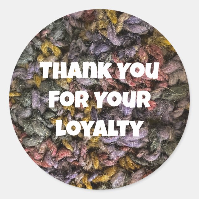 Business Promotion Yarn Customer Appreciation Classic Round Sticker (Front)