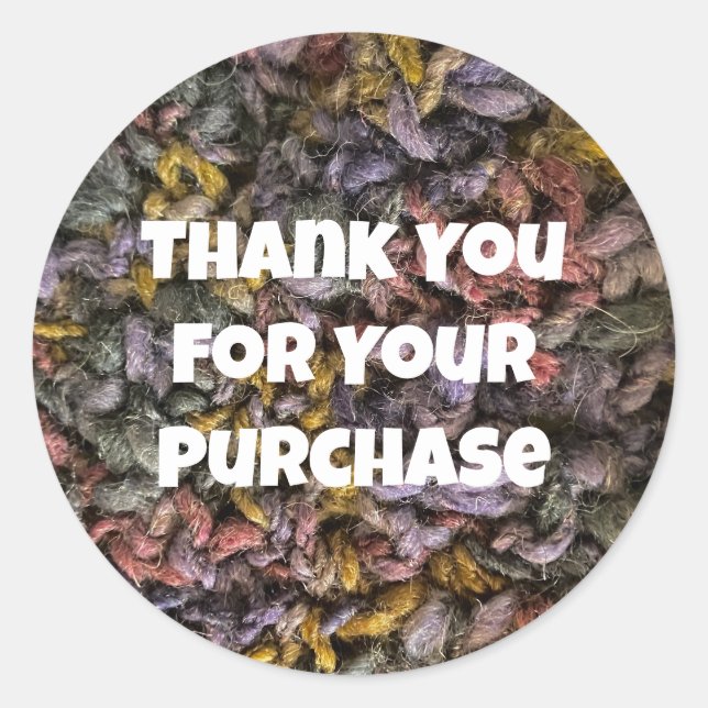 Business Promotion Yarn Photo Customer Thanks Classic Round Sticker (Front)
