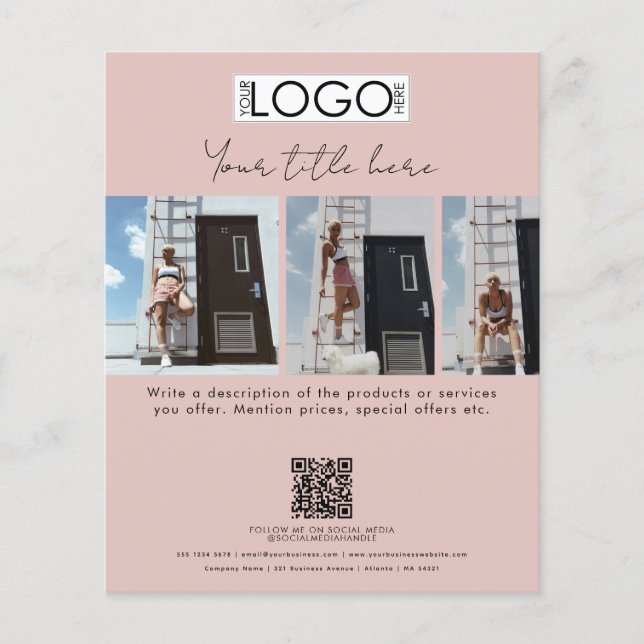 Business Promotional Beauty Fashion Model Script Flyer (Front)